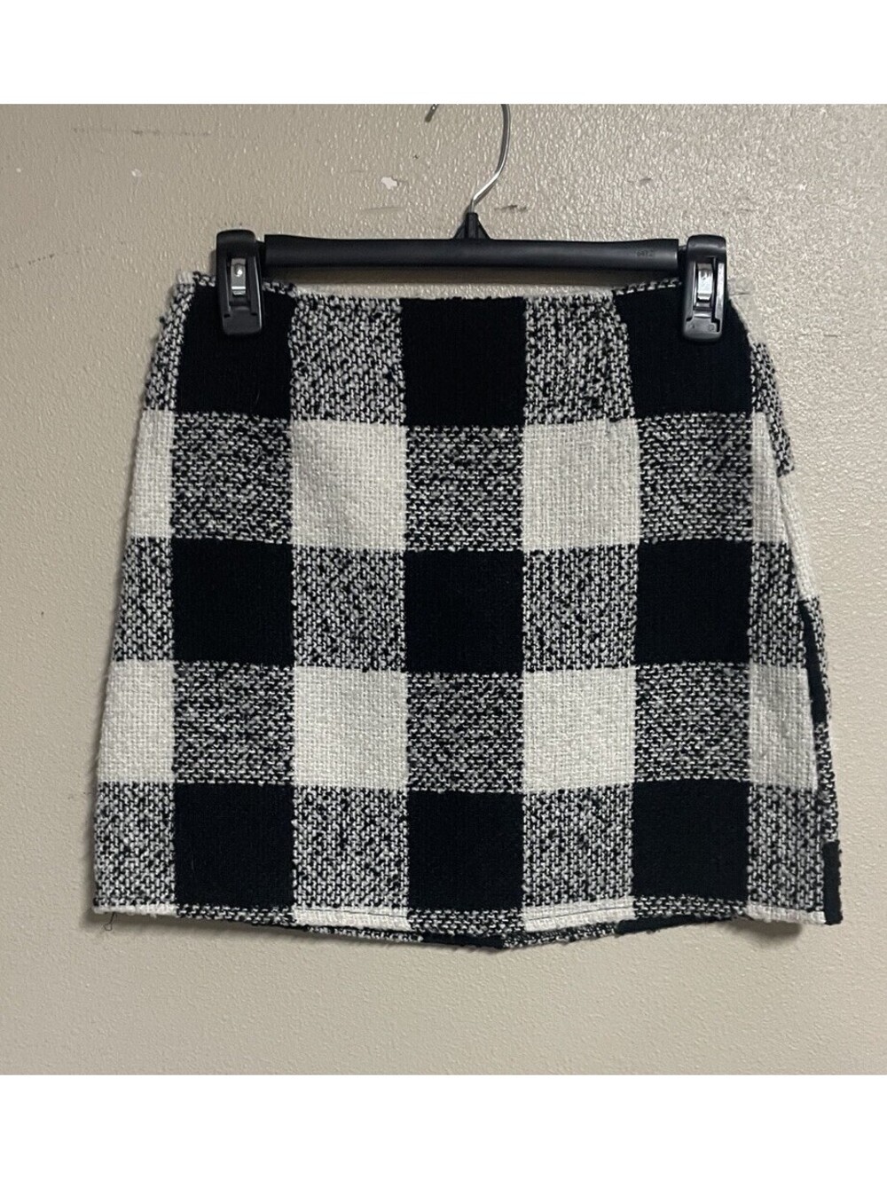 Forever 21 Small Mini Skirt Black White Checkered Above Knee
